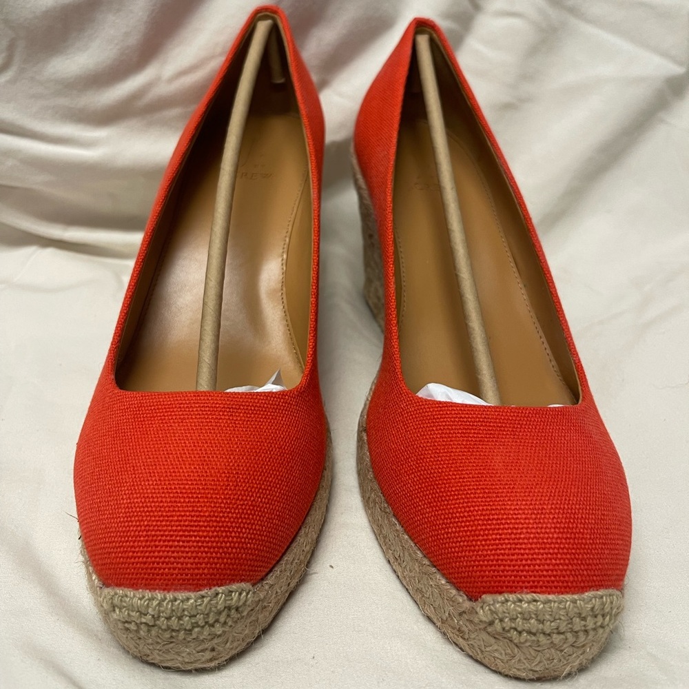 J. Crew Canvas Espadrille Wedge Pumps - Picture 2 of 3
